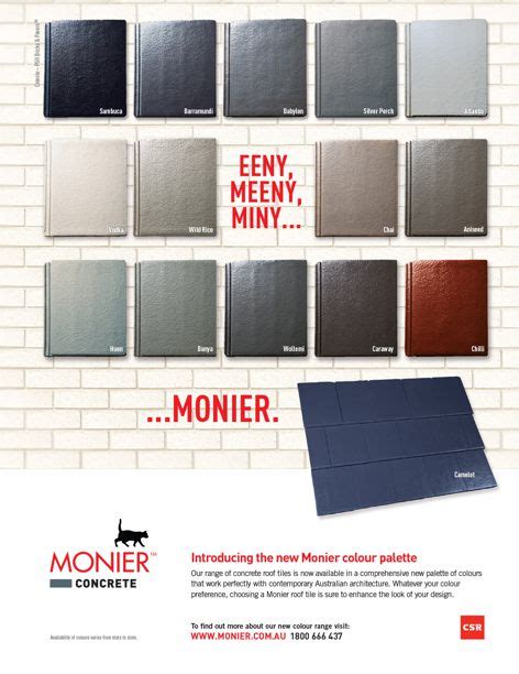 monier roof tile colour chart.